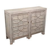 Lattice Front Cabinet Antique Blue