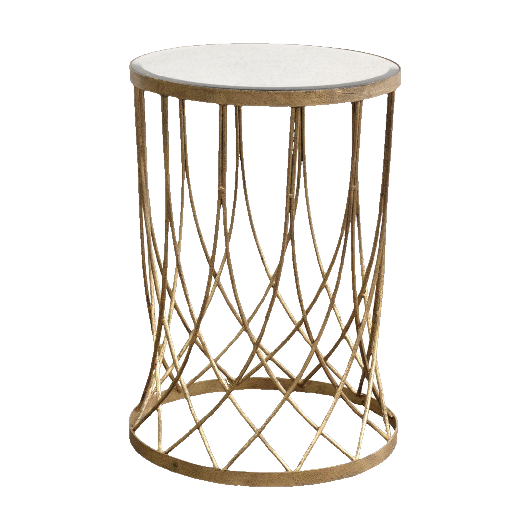 Lille Round Side Table Gold Ant Mirror
