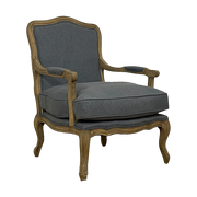 Linen Chair in French Blue w. Oak Frame