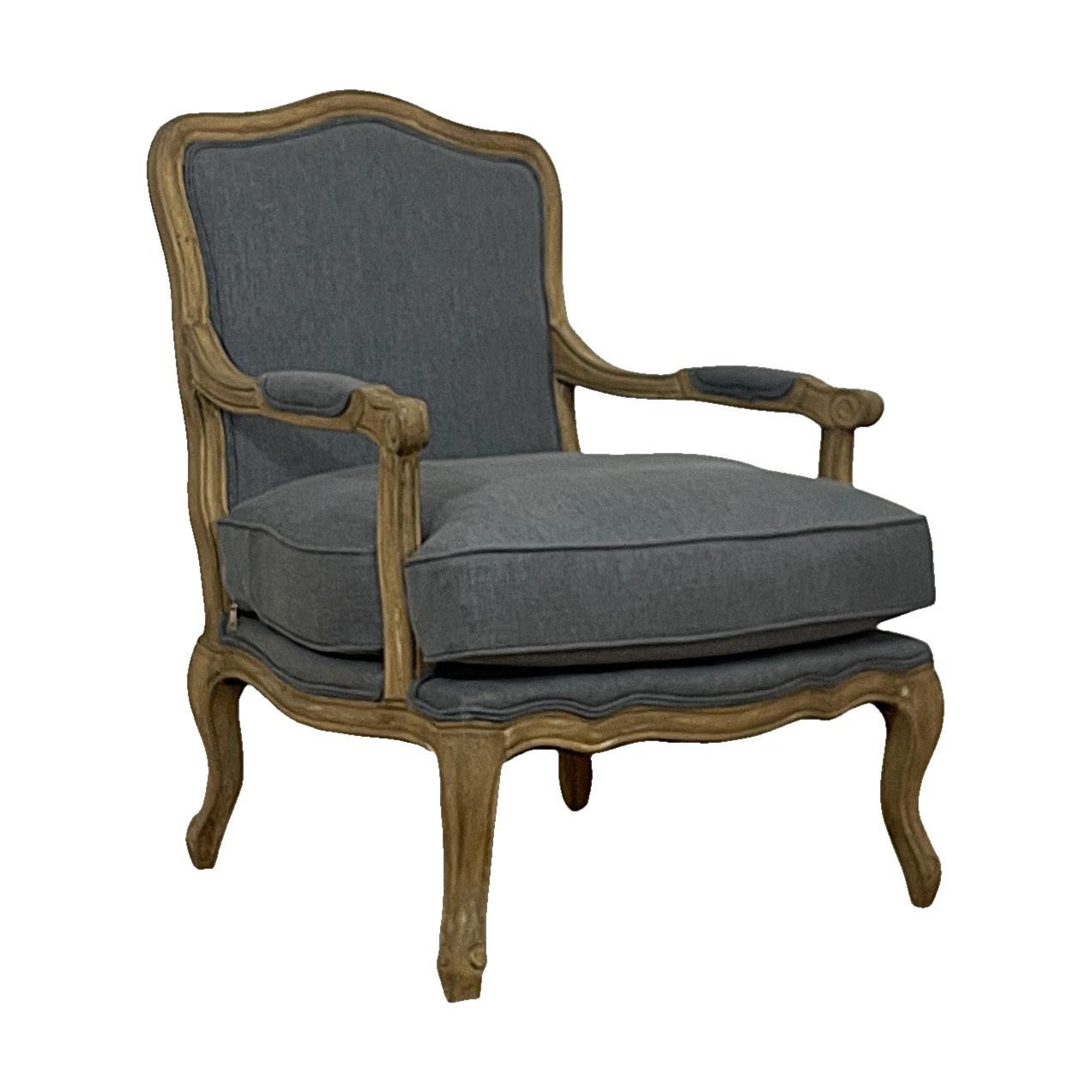 Linen Chair in French Blue w. Oak Frame