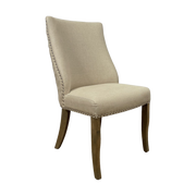 Linen Side Chair w/ Chrome Detail