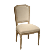 Linen Side Chair with Spindle Leg