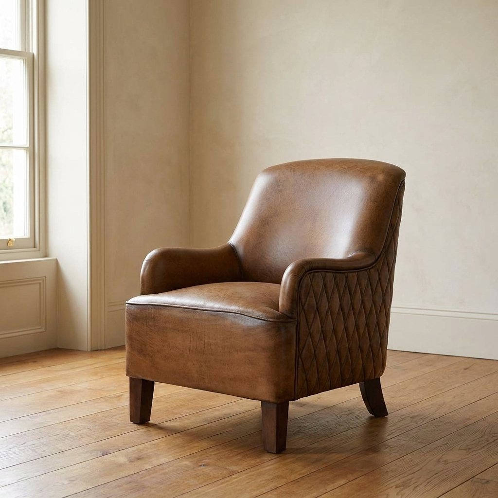 Lifestyle scene featuring Manchester Club Chair. AI-generated supplementary image; refer to primary product photos for color and material accuracy.