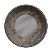 Metal Round Mirror w/ Hvy Distressing