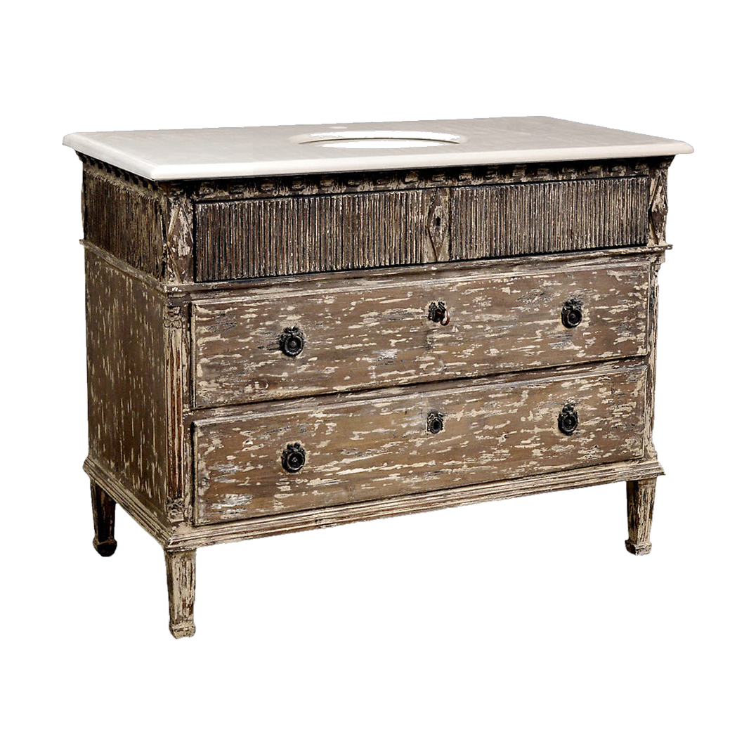 Morgan Single Vanity w/ Marble Top