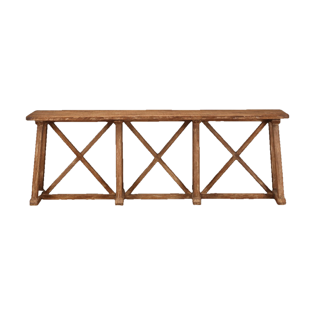 Narrow Console Table w/ Distressed Cream