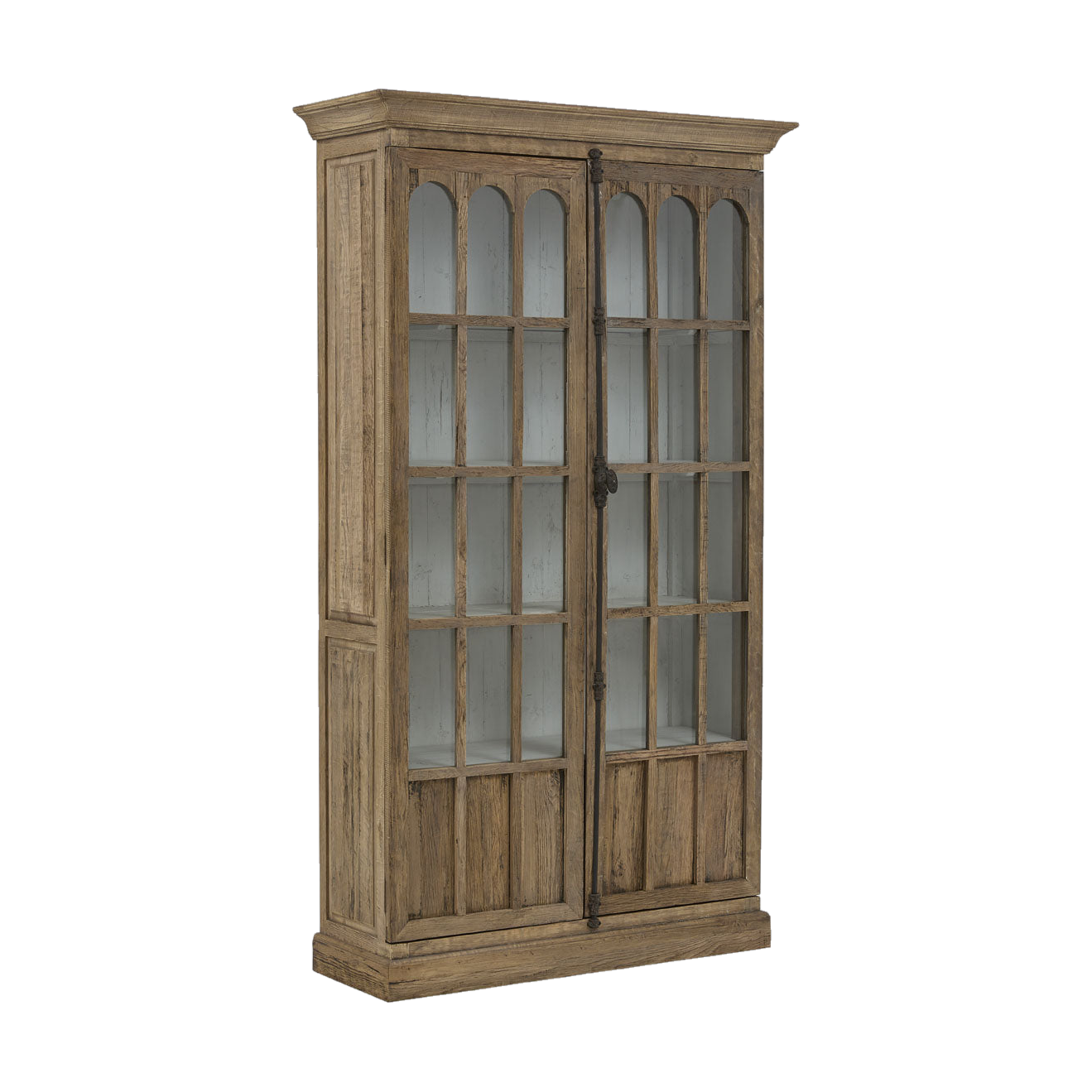 Oak Cabinet w/ Distressed Shelving