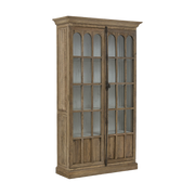 Oak Cabinet w/ Distressed Shelving