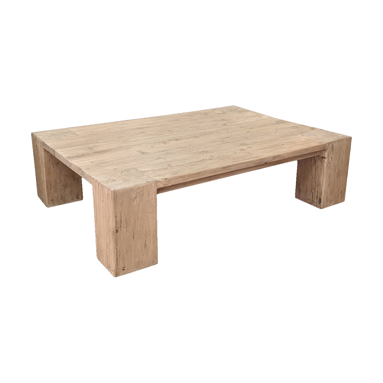 Old Elm Coffee Table w/ Chunky Leg