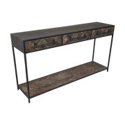 Old Pine and Iron Console Table