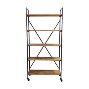 Old Pine and Iron X-Back Single Shelf