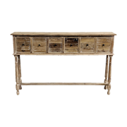 Old Pine Console with Drawers Washed