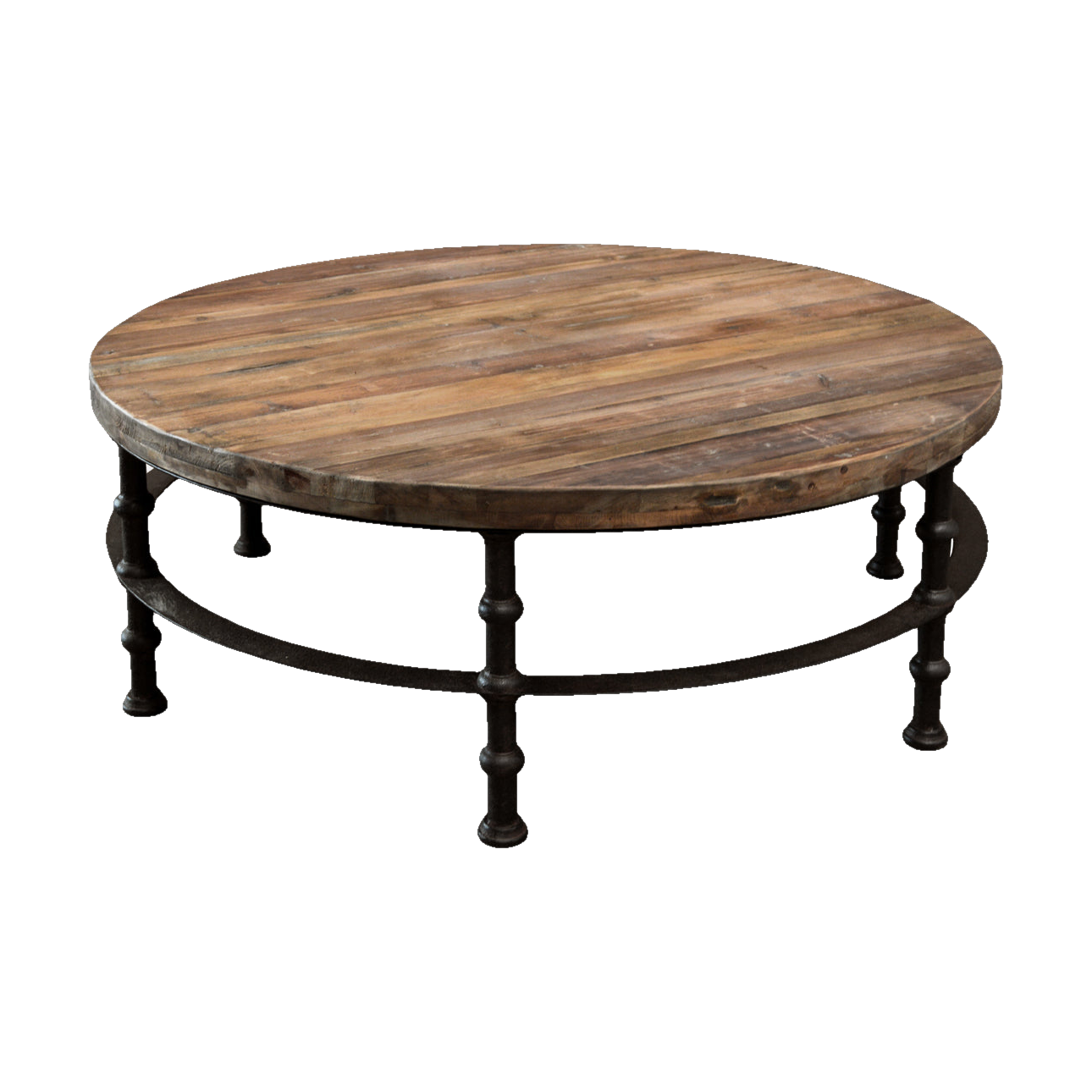Old Pine/ Iron Round Coffee Table