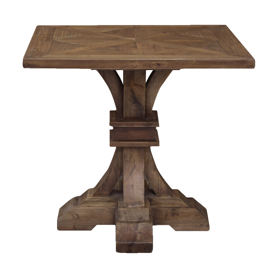 Old Pine Square Parquet Top Side Table