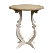 Olivet Side Table w/ Dist. White Base