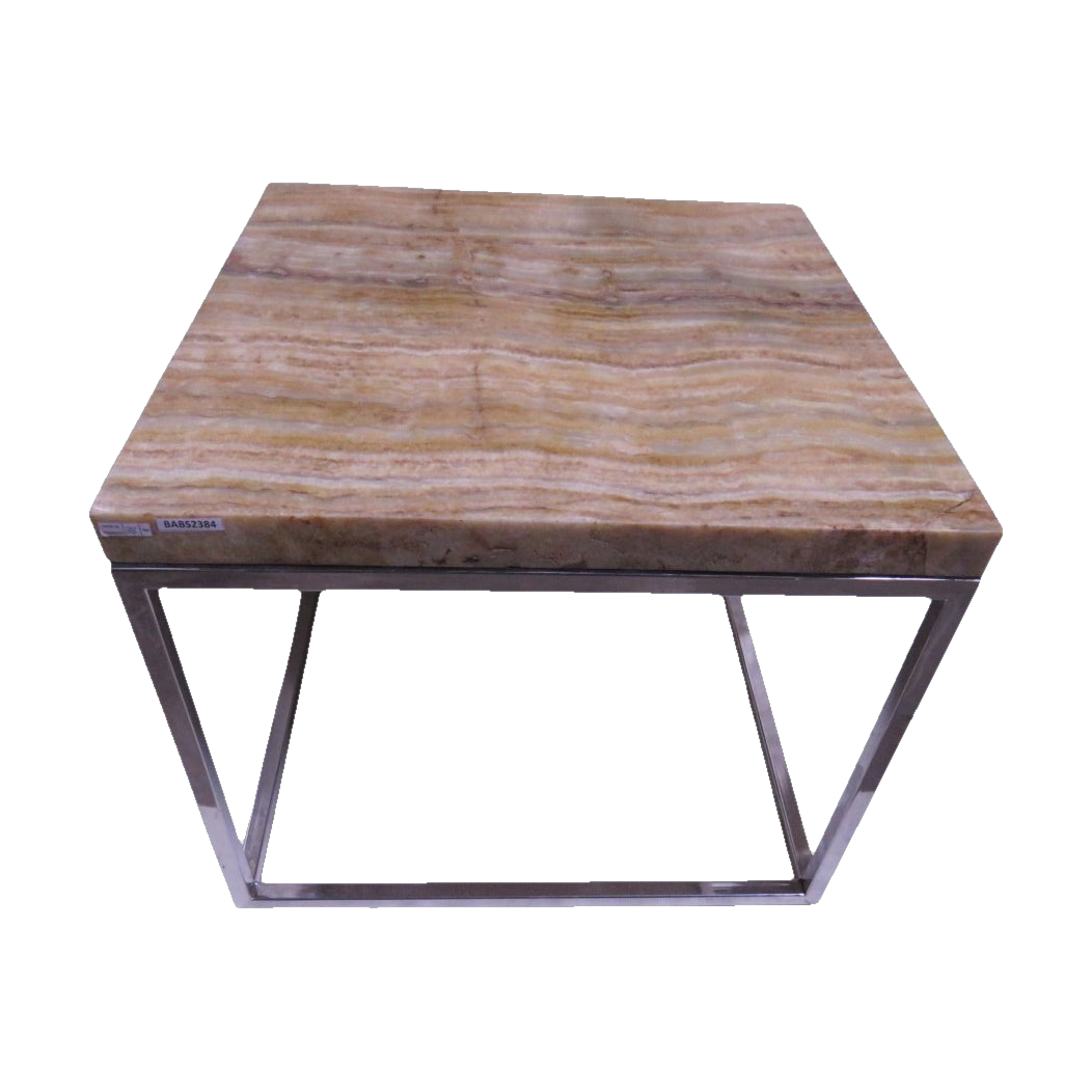 Onyx Square Table Stainless Steel Base