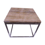 Onyx Square Table Stainless Steel Base