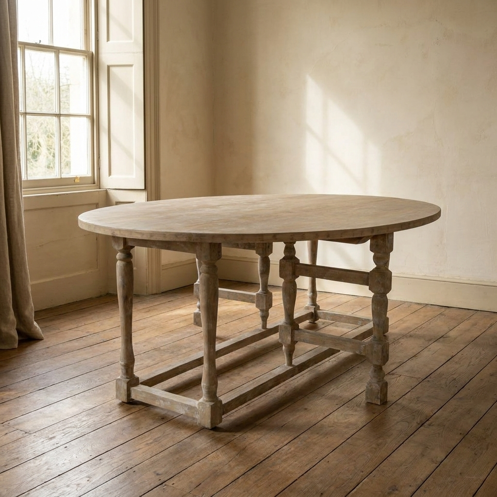 Lifestyle scene featuring Oval Drop Leaf Dining Table. AI-generated supplementary image; refer to primary product photos for color and material accuracy.