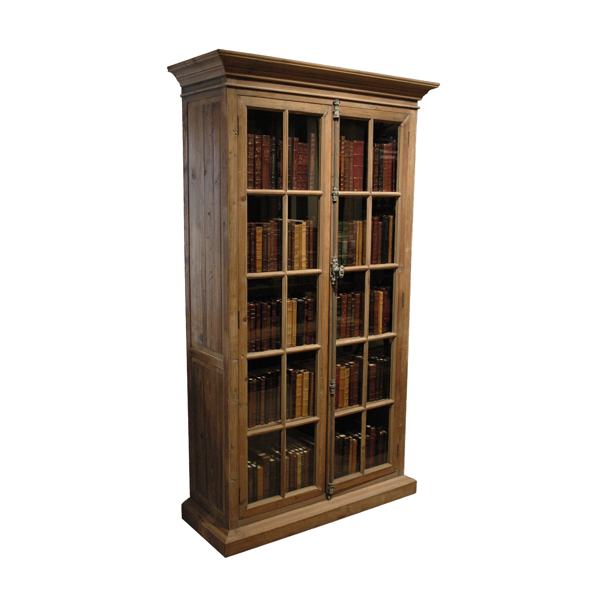 Pine 2 Door Glazed Bookcase