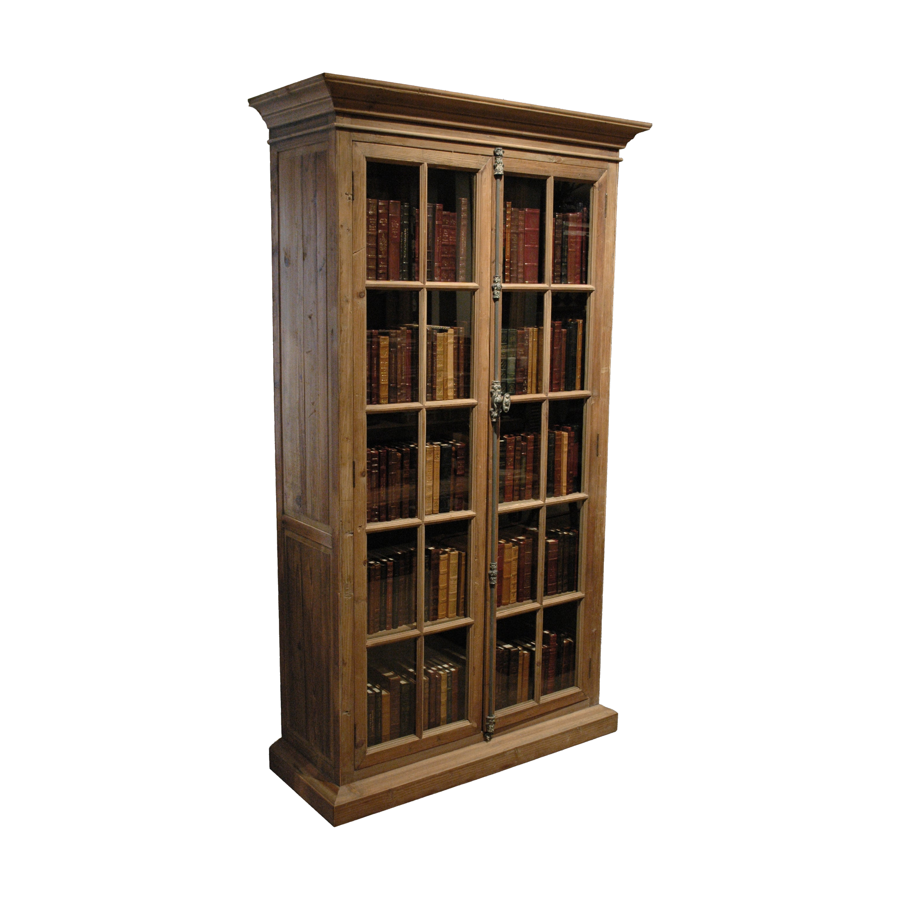 Pine 2 Door Glazed Bookcase