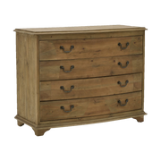 Pine 4 Drawer Bowfront with Natural Wax Seal