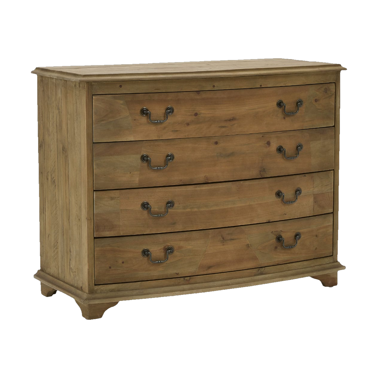 Pine 4 Drawer Bowfront with Natural Wax Seal