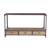 Pine & Iron Console w/ 3 Drawers