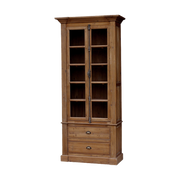 Pine Bookcase 2 Dr/2 Drwr w/ Bin Pulls