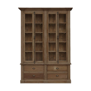 Pine Bookcase 4 Dr/4 Drwr w/ Bin Pulls