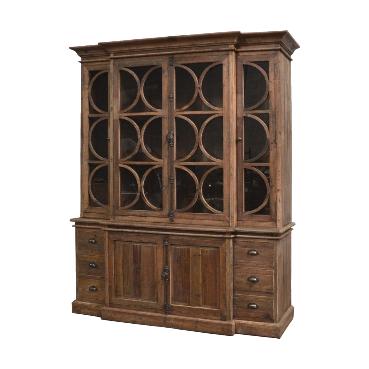 Pine Cabinet with Circular Design