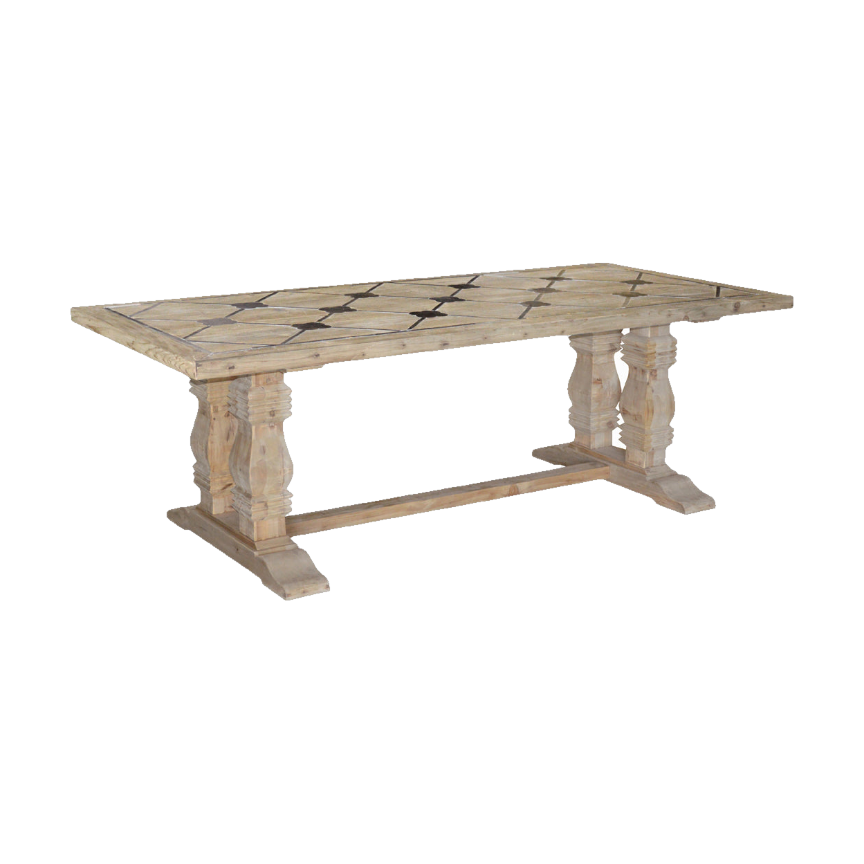 Pine Dining Table w/ Blue Stone Inset