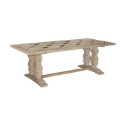 Pine Dining Table w/ Blue Stone Inset