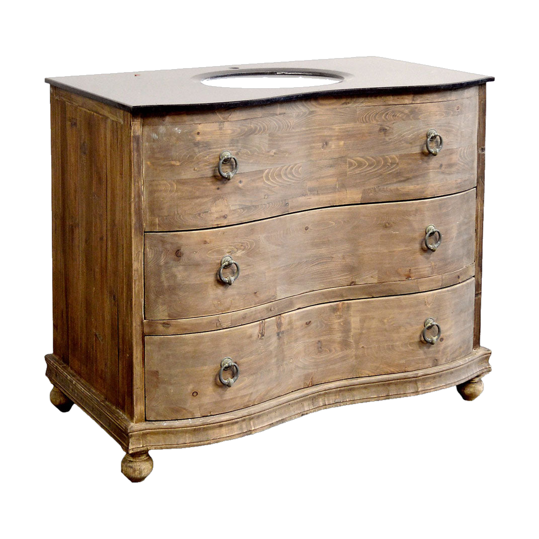 Pine Serpentine Vanity with Black Granite