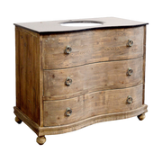 Pine Serpentine Vanity with Black Granite