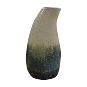 Porcelain Vase w/ Curve Sml Green & Whi