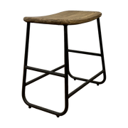Reclaimed Elm and Iron Stool