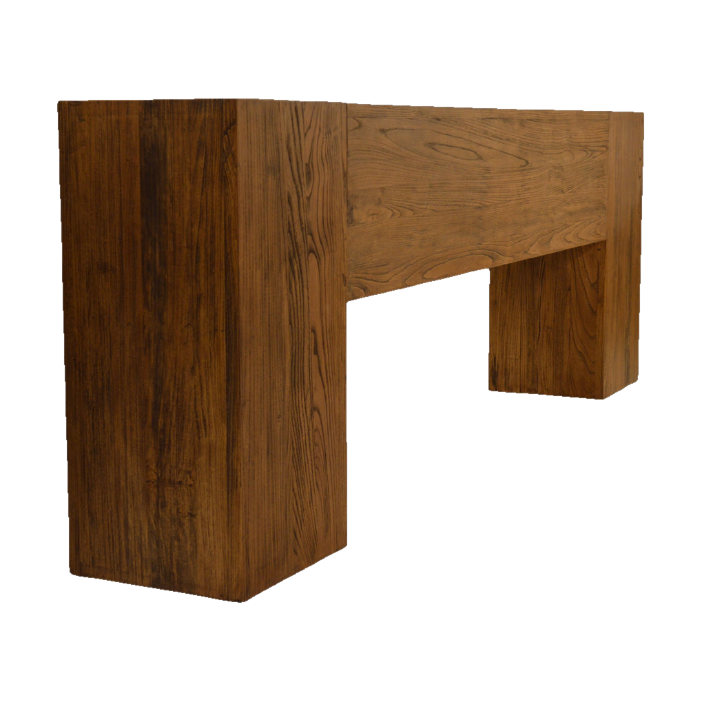 Reclaimed Elm Console in Antique Brown