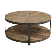 Reclaimed Oak & Iron Round Coffee Table