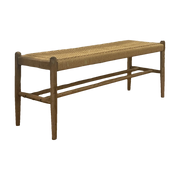 Reclaimed Oak Bench with Woven Seat