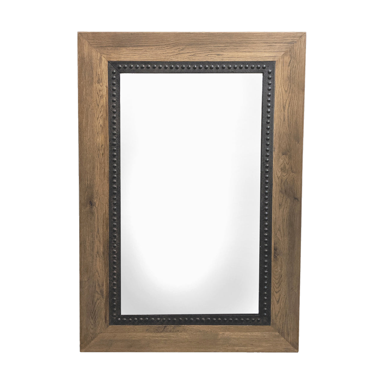 Reclaimed Oak Mirror w/ Iron Frame Large