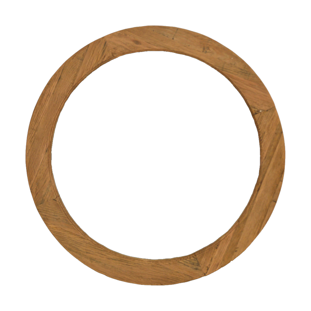 Reclaimed Oak Round Mirror Large