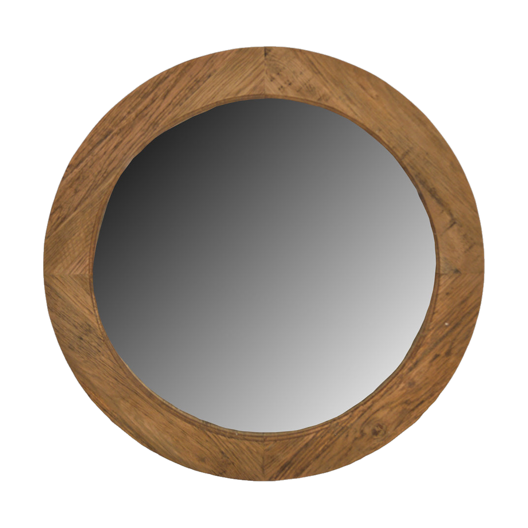 Reclaimed Oak Round Mirror Medium