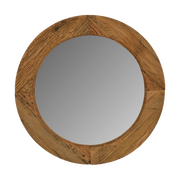 Reclaimed Oak Round Mirror Small