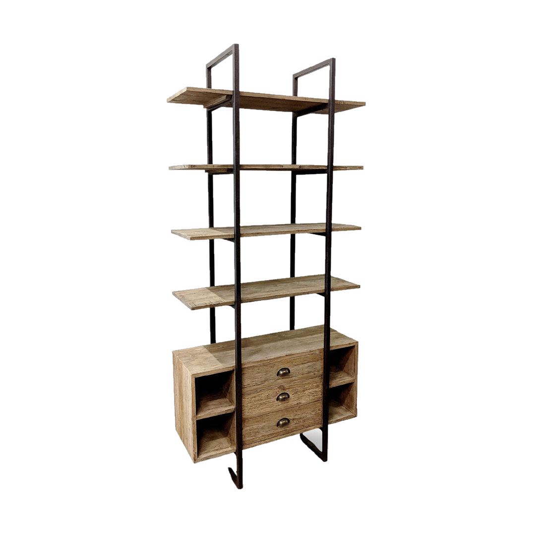 Reclaimed Oak Shelf with Drawers