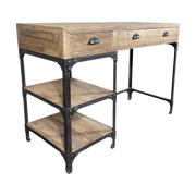 Reclaimed Pine & Iron Desk Small