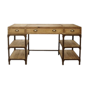 Reclaimed Pine and Iron Desk w/ Drawers
