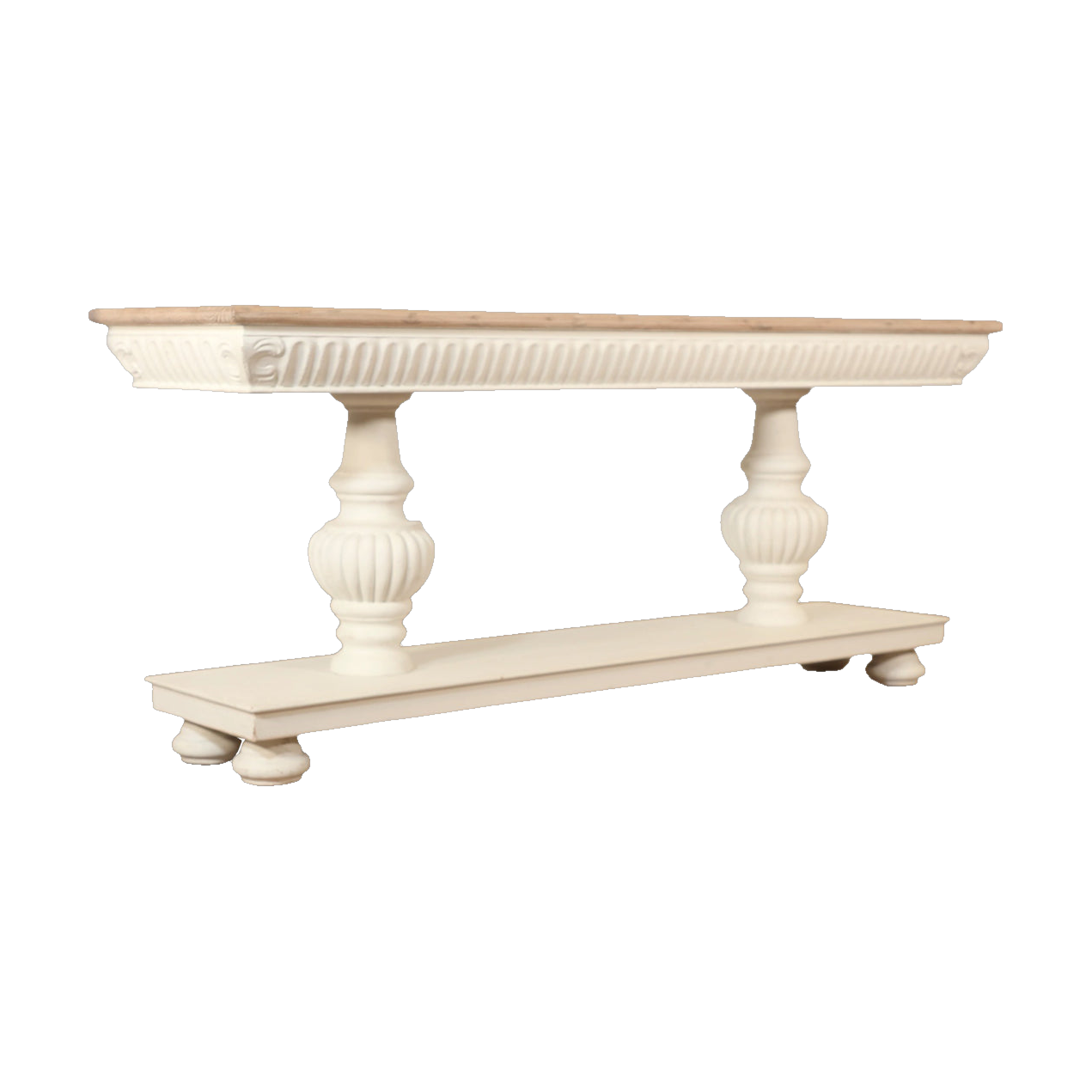 Reclaimed Pine Console Table with Ball Feet