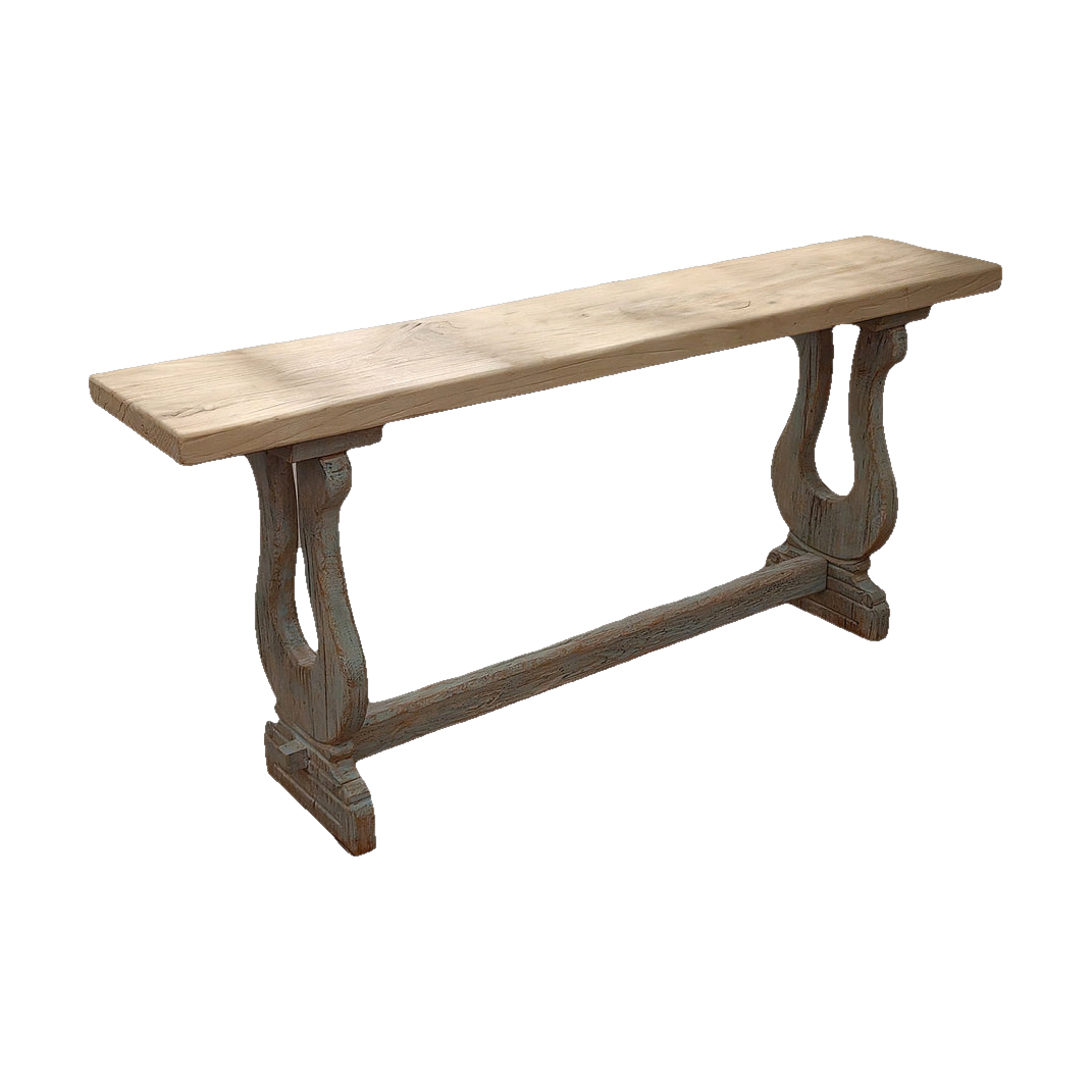 Reclaimed Pine Console with Painted Base
