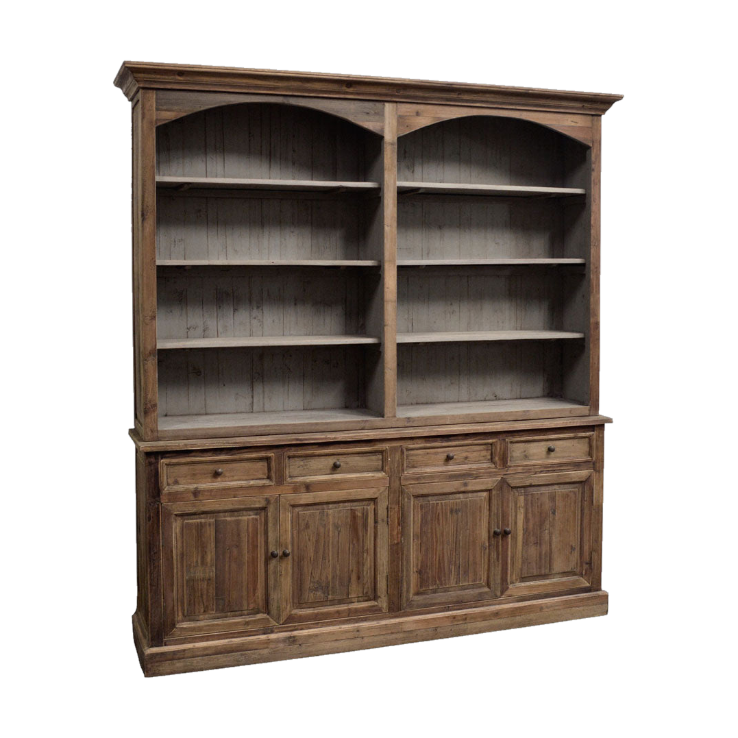 Reclaimed Pine Double Arched Bookcase