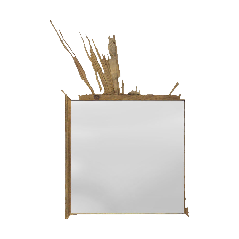 Reclaimed Pine Starburst Square Mirror